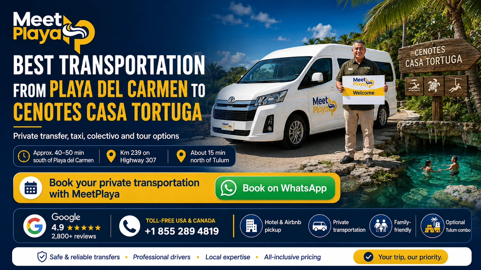 How to Get from Playa del Carmen to Cenotes Casa Tortuga: Best Transportation Options