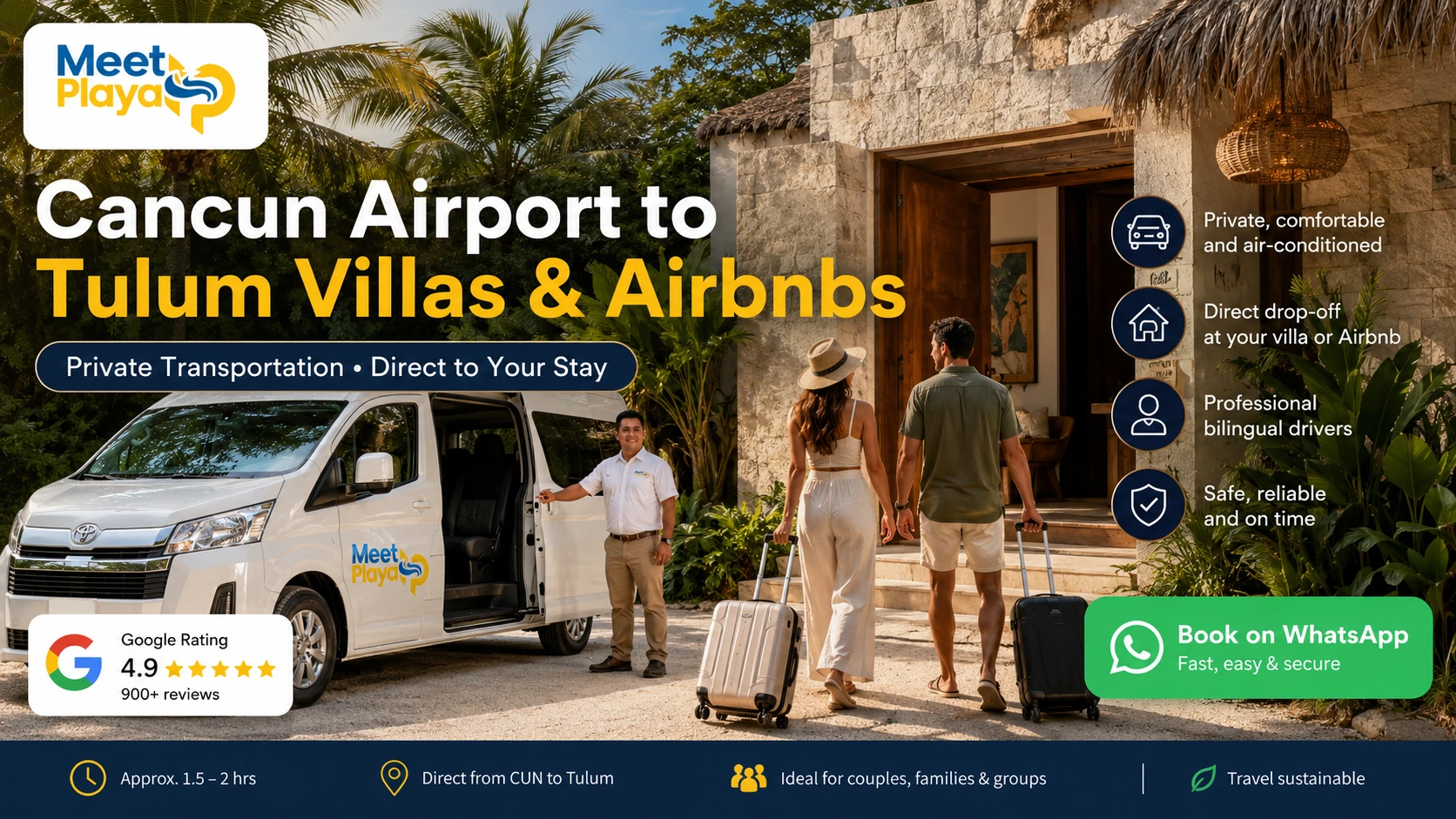Cancun Airport to Tulum Villas & Airbnbs: Private Transportation Guide