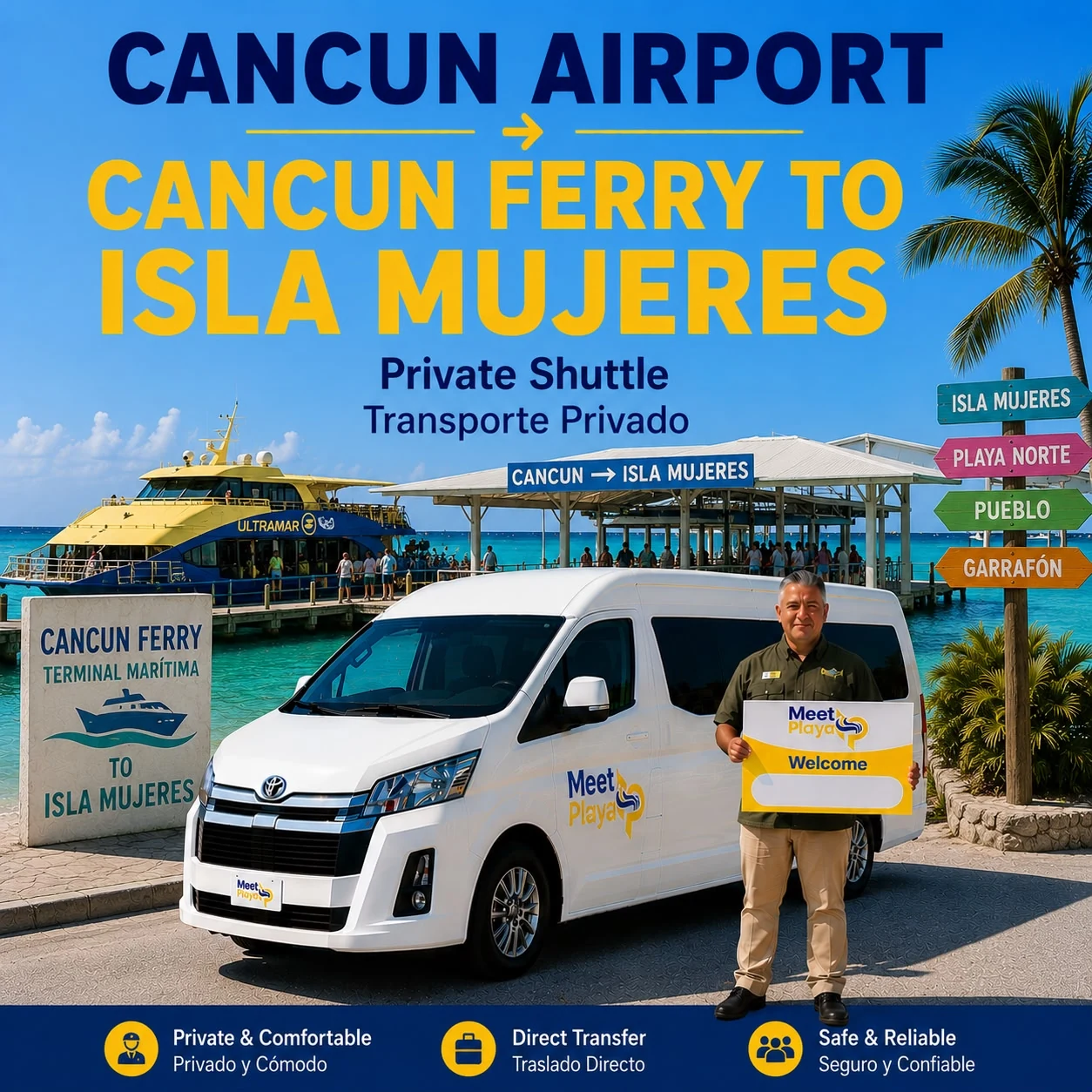 Cancun Airport to Isla Mujeres Private Shuttle