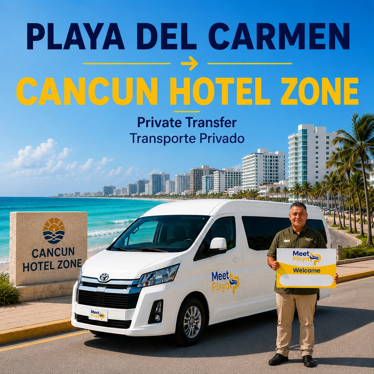 Playa del Carmen to Cancun Hotel Zone Private Transfer