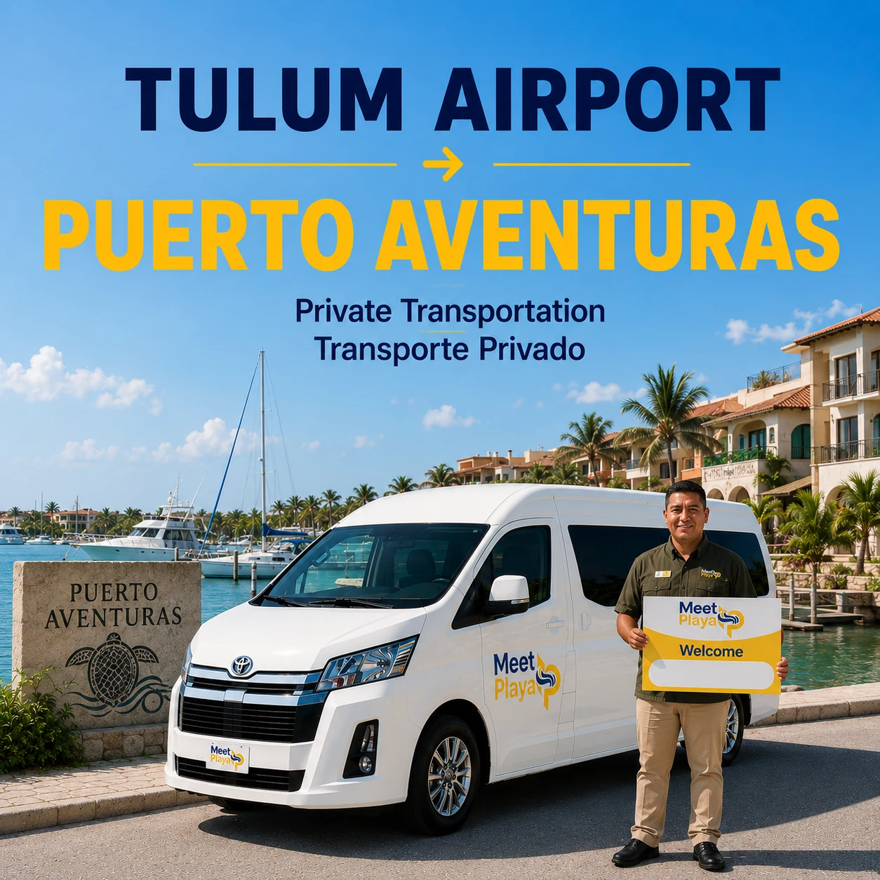 Tulum Airport to Puerto Aventuras Private Transportation