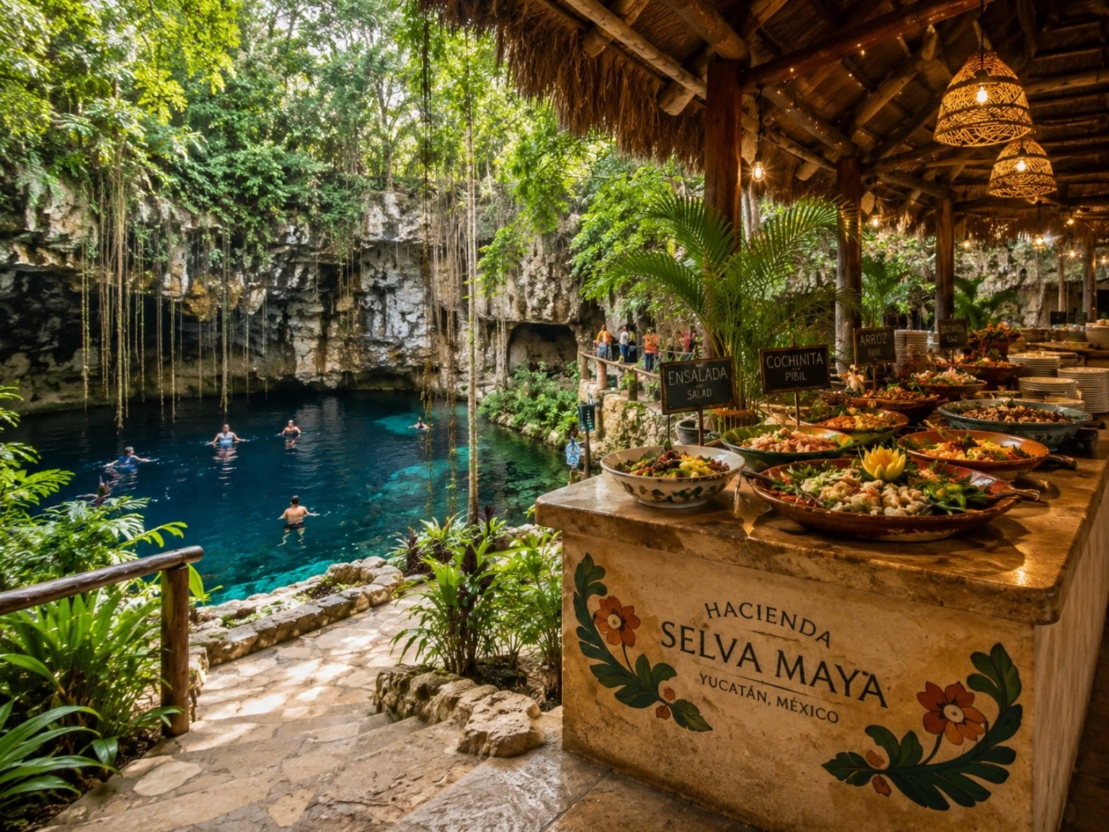 Buffet yucateco + cenote Selva Maya – Adulto
